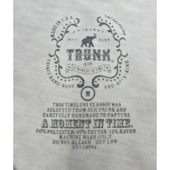TRUNK LTD BRUCE SPRINGTEEN V-NECK GREY BAND TEE T-SHIRT TOP BORN IN USA WOMEN M - Picture 7 of 9
